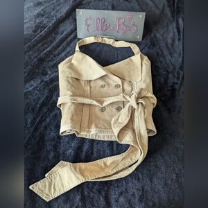 NWT Making The Cut Tan/Brown/Beige Corduroy Halter Top XS